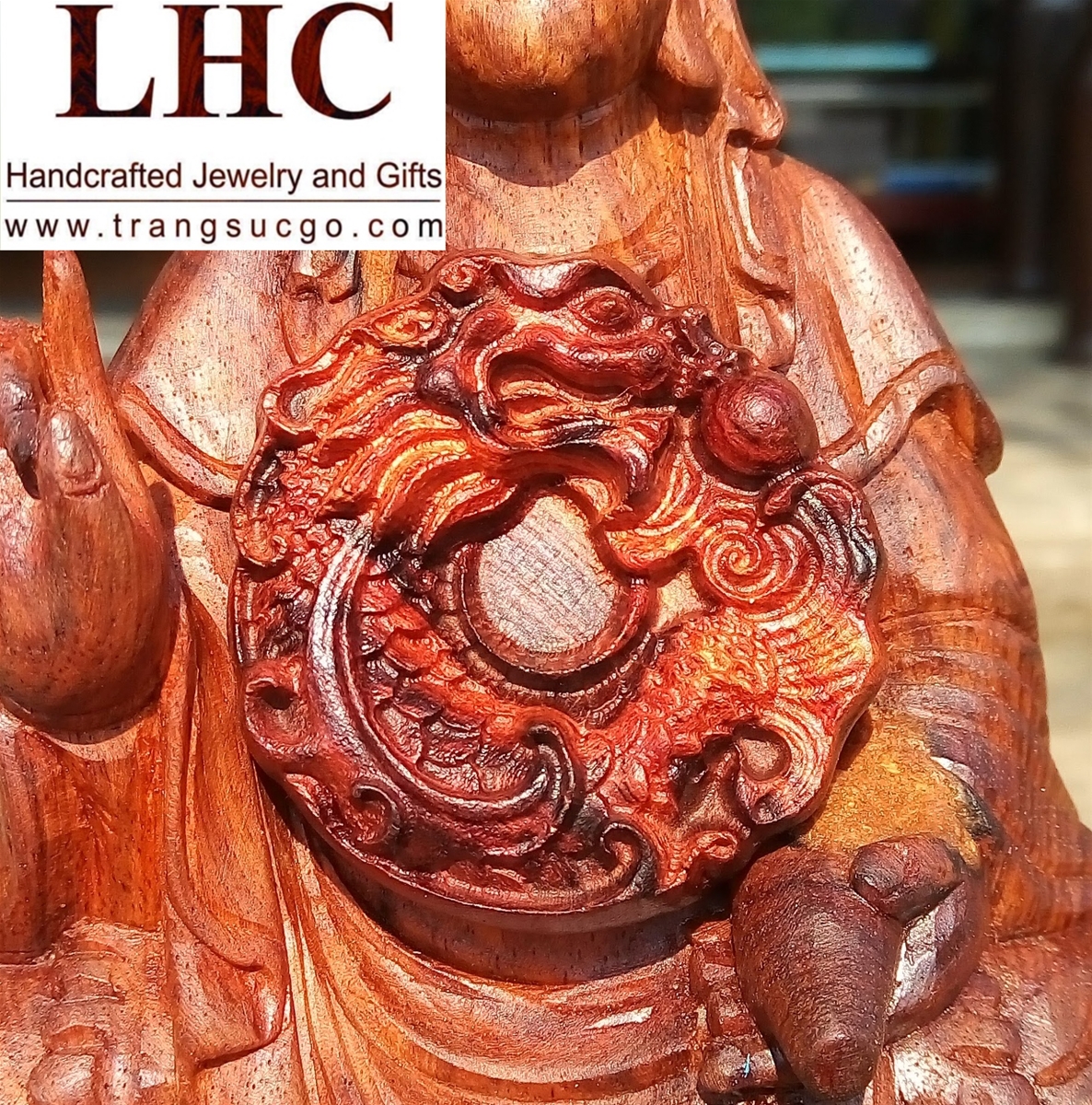 Mặt Dây Khắc Cá Chép Hóa Rồng - Fine Art Of Rare Wood Pedants - MSD.61