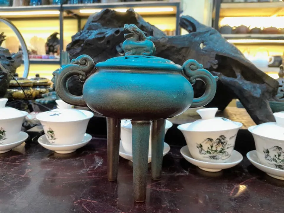 lư gốm giả cổ xông trầm
