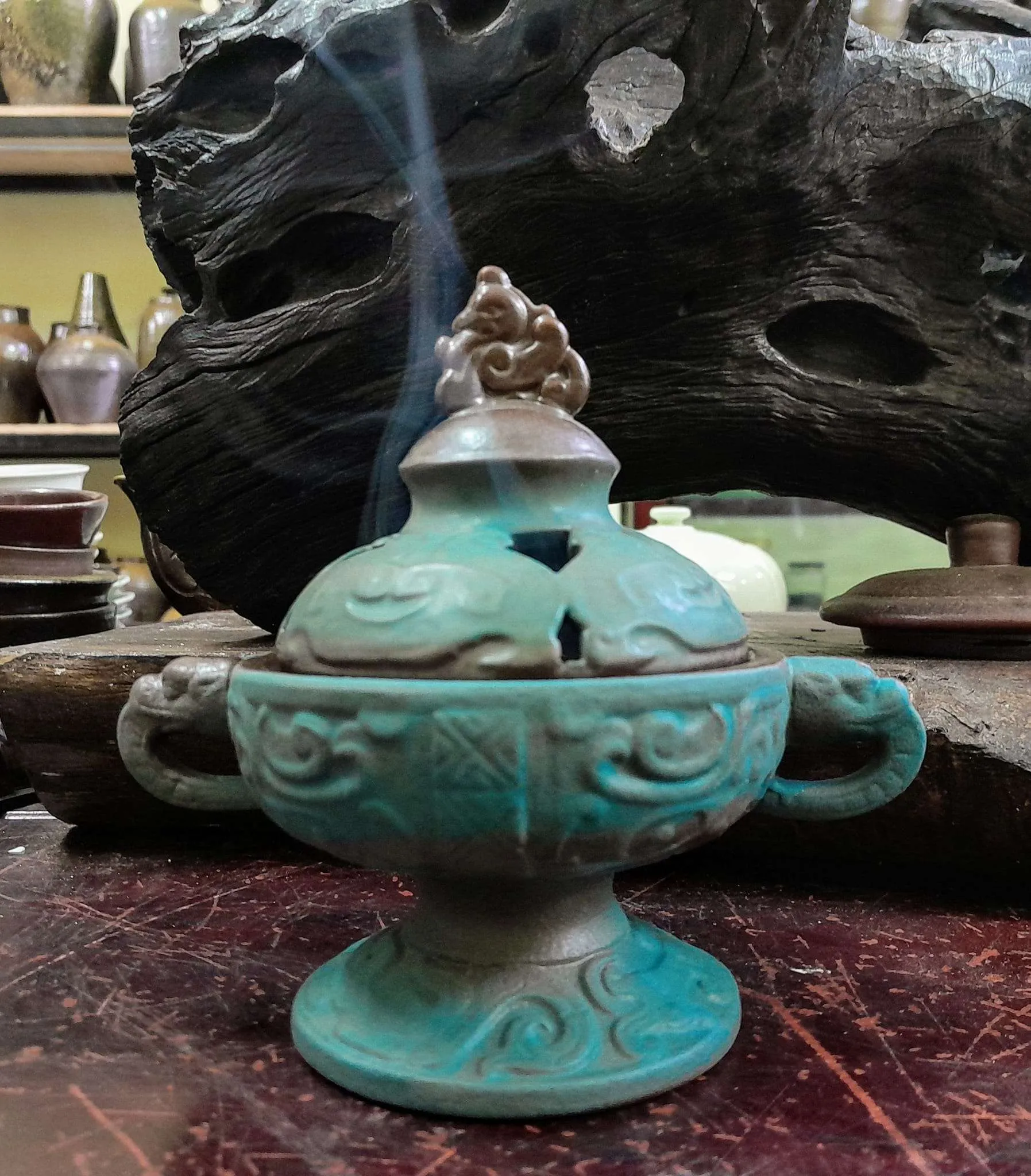 lư gốm giả cổ xông trầm